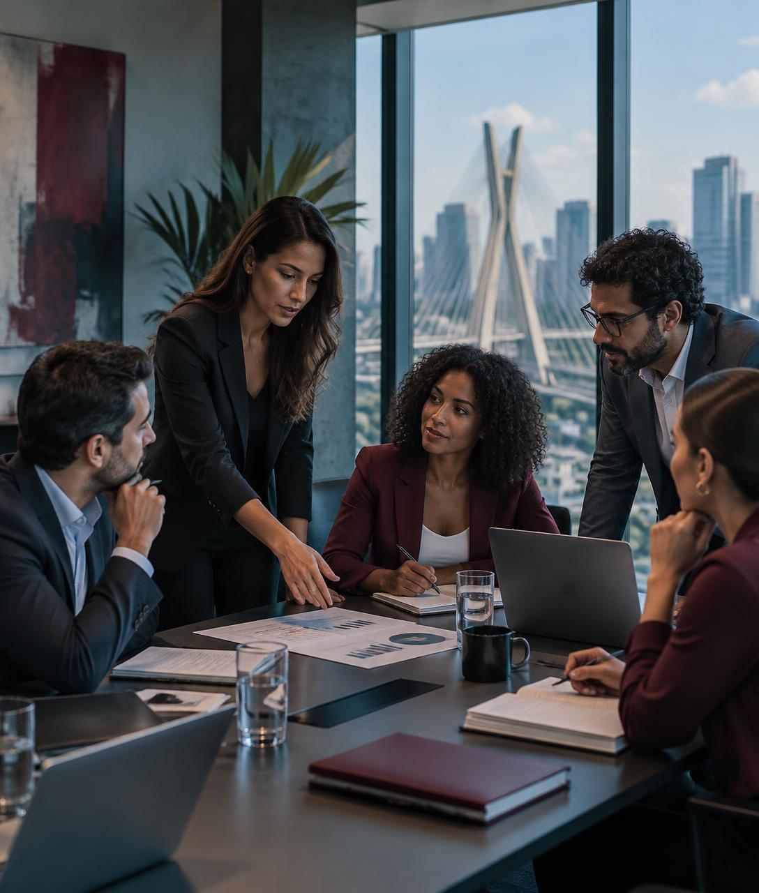 Equipe da Repense Consulting em reunião de trabalho
